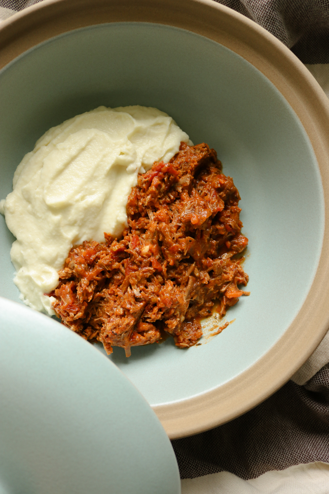 Goat Ragu with Cauliflower Mash - This easy stick-to-your ribs comfort feed is a real crowd pleaser. | circleofeaters.com