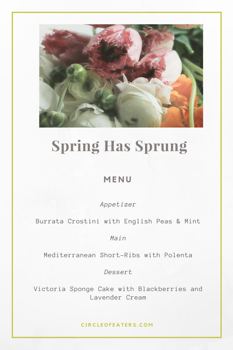 Spring Has Sprung Menu | Circle of Eaters