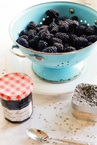 Victoria Sponge Cake with Blackberries and Lavender Cream 