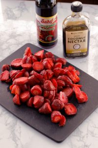 Strawberries with Pomegranate Syrup and Creme Fraiche | circleofeaters.com