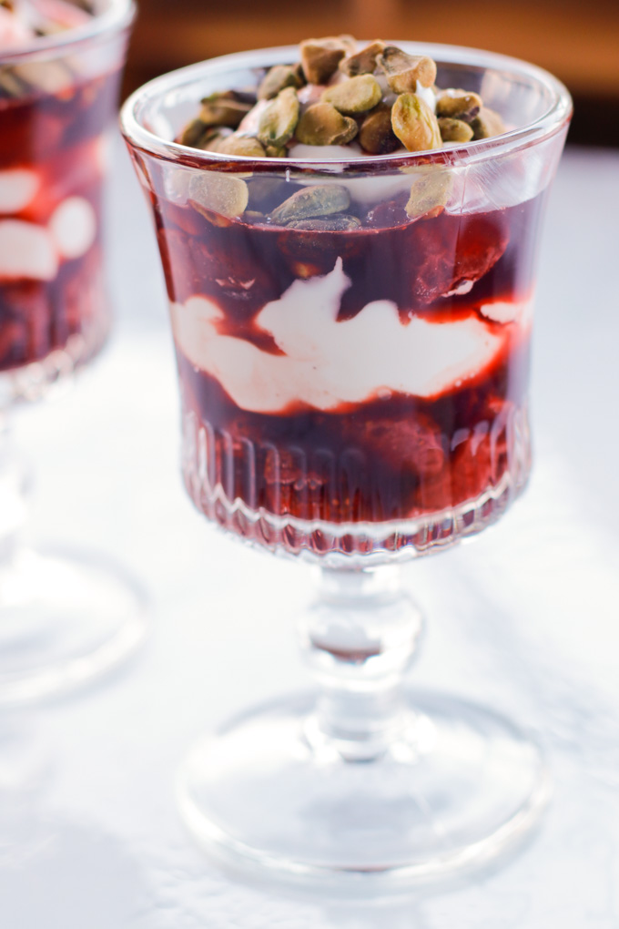 Strawberries with Pomegranate Syrup and Crème Fraîche | circleofeaters.com